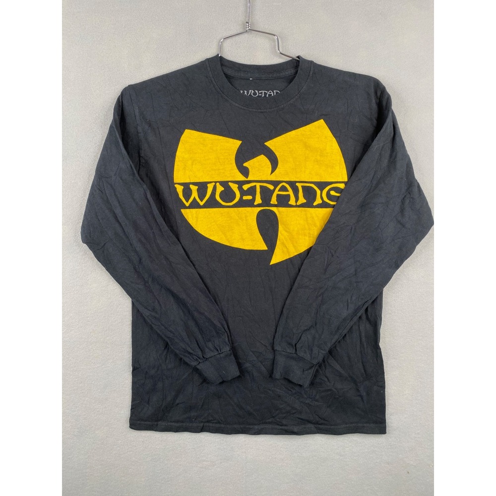 Wu-Tang Clan Long Sleeve Graphic T-Shirt Black Yellow Logo Mens Medium M Hip Hop